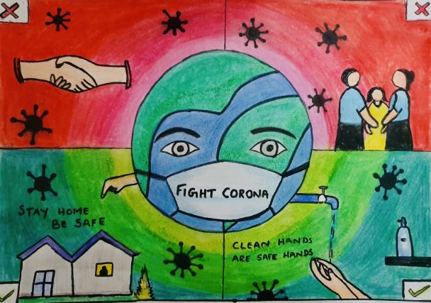 Fight Coronavirus: Poster by Thanvi Prabhesh 8D